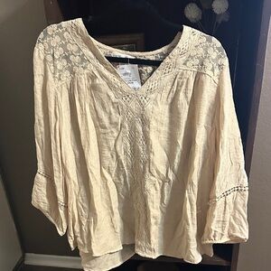 JohnPaulRichard Cream Lace Detail Blouse